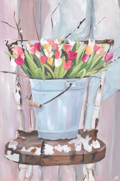 En hink med blommor av Jenny Westenhofer