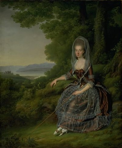 Baronessan Matilda Guiguer de Prangins i sin park vid Genèvesjön av Jens Juel