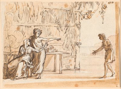 En scen ur Salomon Gessners idyll "Le premier navigateur" av Jens Juel