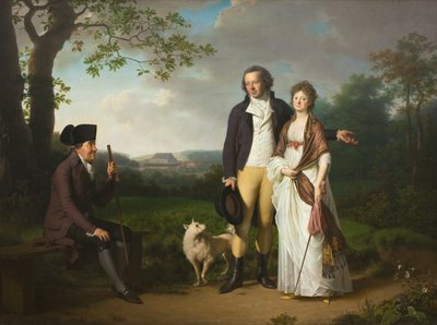 Niels Ryberg med sonen Johan Christian och hans svärdotter Engelke, f. Falbe av Jens Juel