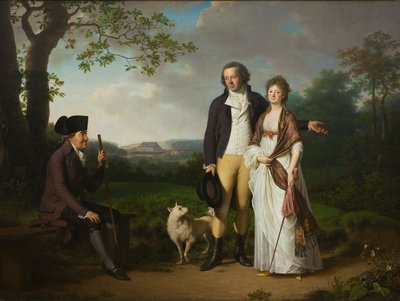 Niels Ryberg med sonen Johan Christian och hans svärdotter Engelke, f. Falbe, 1797 av Jens Juel