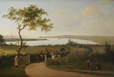 Utsikt över Lilla Bält (Lillebælt) från en kulle nära Middelfart av Jens Juel