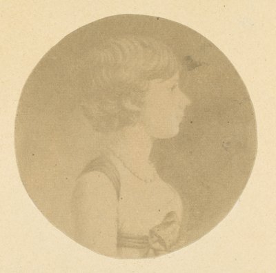 Mezzotint porträtt av en flicka i profil, från St. Memin Collection of Portraits, 1862. av Jeremiah Gurney