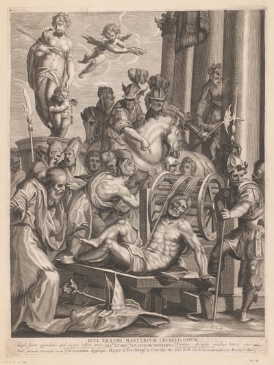 Martelaarschap van H. Erasmus Det grymmaste martyrskapet av gudarna Erasmus. (titel på objekt) av Jerôme David