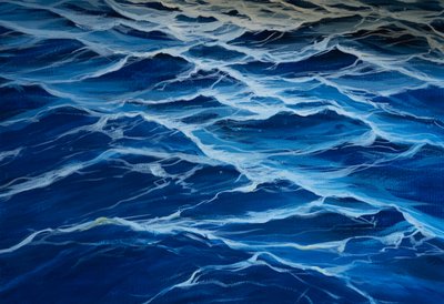 Blue sea, 2020 (tempera på papper) av Jerome Glomaud