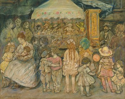 Karusell, ca 1924 (pastell på papper) av Jerome Myers