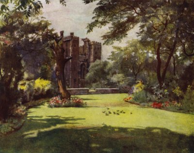 Lambeth, Palace from the Gardens (färg litho) av Jessie MacGregor
