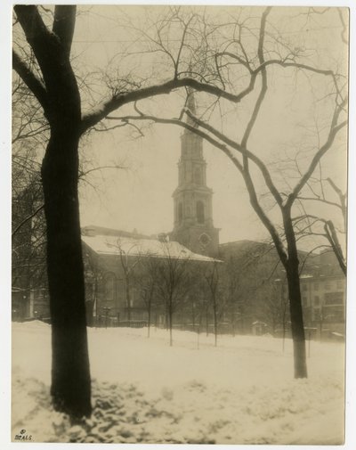 Park Street Church, Boston, USA, ca 1902-10 (foto av gelatinsilver) av Jessie Tarbox Beals