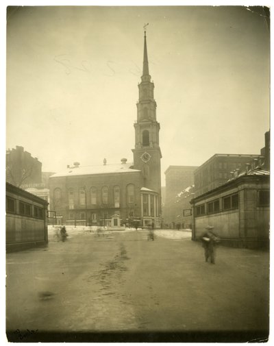 Park Street Church, USA, ca 1902-10 (foto av gelatinsilver) av Jessie Tarbox Beals