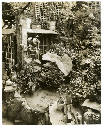 Pool som visar terrass Home of George and Mary Stonehill, Greenwich Village, New York, USA, ca 1936-37 (foto av gelatinsilver) av Jessie Tarbox Beals