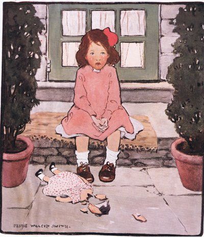 Ett brutet huvud och hjärta (färg litho) av Jessie Willcox Smith