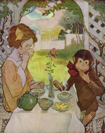Skönheten och odjuret (färg litho) av Jessie Willcox Smith