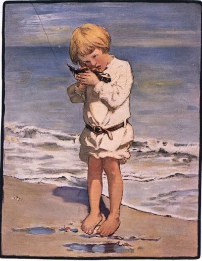 Billy boys upptäckt var en mås, med en skadad vinge (färg litho) av Jessie Willcox Smith