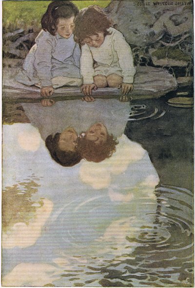 Barn som tittar på sina reflektioner, från "A Child