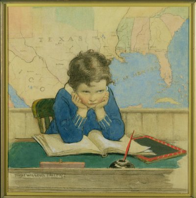 Omslagsillustration för tidningen Good Housekeeping, oktober 1928 (akvarell och kol på papper) av Jessie Willcox Smith