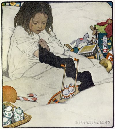 Öppnar julstrumpan av Jessie Willcox Smith