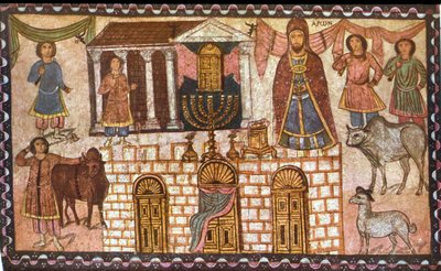 Tabernaklet och dess präster (tempera på gips) av Jewish School