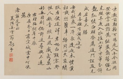Kalligrafi med sexton vertikala rader, 1644-1911 (bläck på vikt dubbelsida) av Jiang Shijie