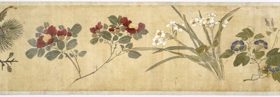 Hundra blommor, tidigt 1600-tal (målat siden) (detalj: se även 207347-58) av Jiayan Chen