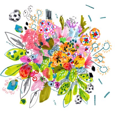 Bloom, 2014 (penna, bläck, collage och papper) av Jo Chambers
