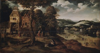 Landskap med flykten till Egypten, ca 1524 av Joachim Patinir