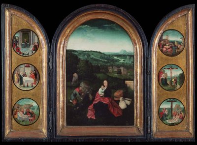 Vila på Triptych flygningen till Egypten, ca 1515 av Joachim Patinir follower of