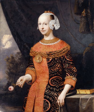 Porträtt av en dam, identifierad som Anne, Marquise de Basville, av Joachim or Luhne Luhn