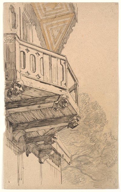 En flygel av H.C. Aggersborgs villa i Classens Have av Joakim Frederik Skovgaard