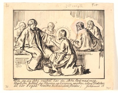 Kristus tvättar Petrus fötter av Joakim Frederik Skovgaard