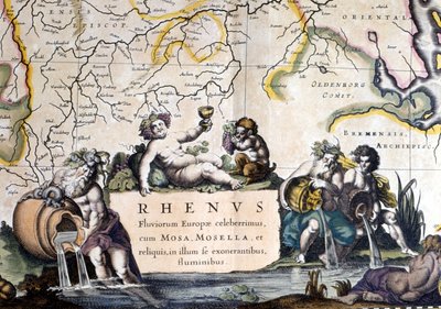 Allegori över Rhen - i "Atlas Novus"" av Joan Blaeu