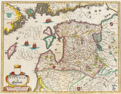 Karta över Livland, Vulgo Lyefland, Atlas Maior av Joan Blaeu