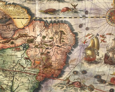Karta över Amerika skapad av Joan Blaeu av Joan Blaeu