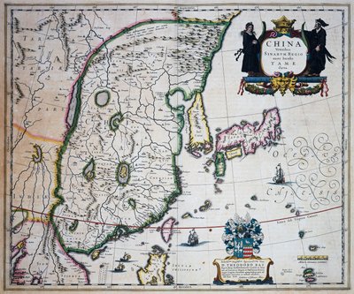 Karta över Kina, av Joan Blaeu (1596-1673) av Joan Blaeu