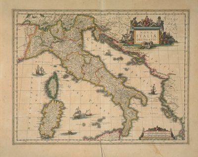 Karta över Italien av Joan Blaeu av Joan Blaeu