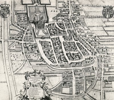 Karta över Racconigi, gravyr av Joan Blaeu (1596-1673), Italien av Joan Blaeu