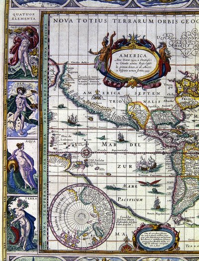 De fyra elementen: eld, luft, vatten och jord av Joan Blaeu