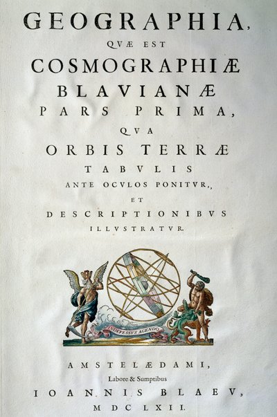 Titelsida till del I av Atlas maior, av Joan Blaeu (1596-1673), kopparstick, Amsterdam av Joan Blaeu