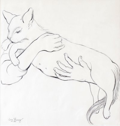 Cuddly Cat, 2000, (penna) av Joan Thewsey