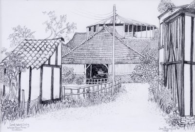Lord Astors Dairy, White Place Farm, Cookham 2012, penna av Joan Thewsey