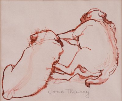 Two Pug Puppies, the brothers, 2005, (bläck på vått papper) av Joan Thewsey