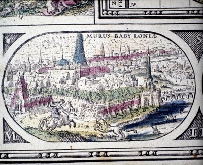 Representation av antikens sju underverk: Babylons trädgårdar. i Atlas av Jansson Jannsonius tryckt i Amsterdam 1630 av Joannes Jansson
