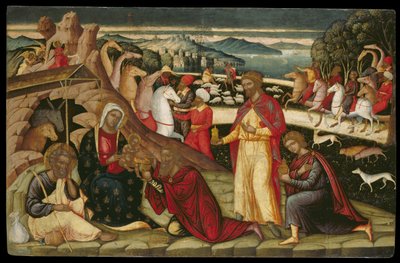 The Adoration of the Magi (tempera på panel) av Joannes Permeniates