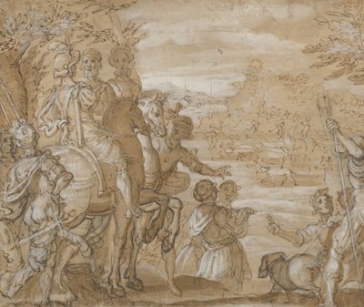 Ett jaktparti, ca. 1555-65. av Joannes Stradanus