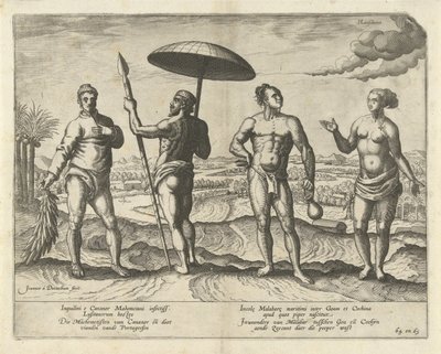 Två män från Cananor och ett par från Malabar av Joannes van Doetechum (I)