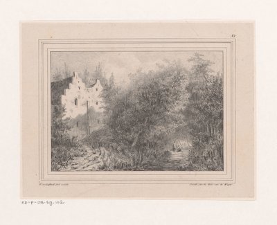 Dike och två hus av Joannes van Liefland