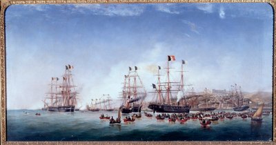 Italienska fartyget Regina Maria Pia i hamnen i Lissabon (olja på duk av Joao Gomes da Silva Pedroso