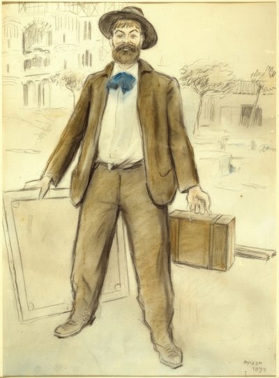 Porträtt av Joaquim Mir och Sagrada Familia av Joaquim Mir i Trinxet