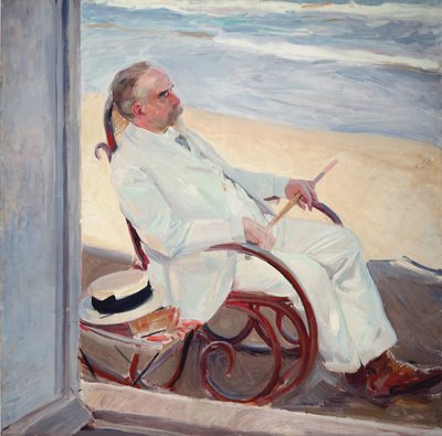Antonio García på stranden av Joaquín Sorolla