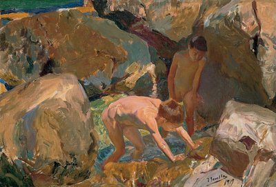 Children Looking for Shellfish av Joaquín Sorolla