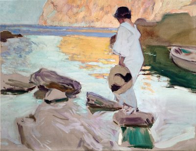 Elena vid Cala de San Vicente av Joaquín Sorolla
